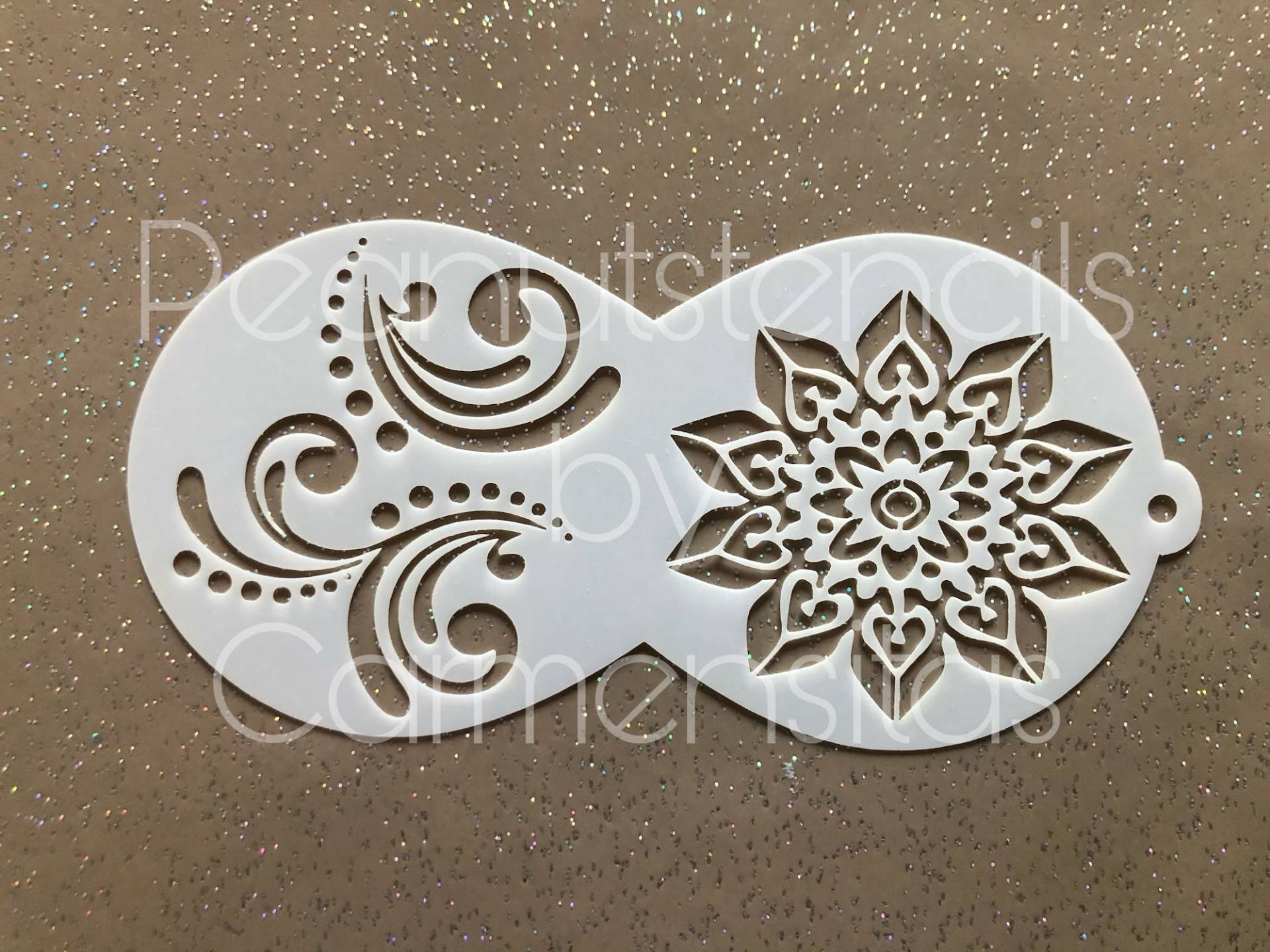 Facepainting Stencil, Peanutstencils 1004, Curls & Mandala Schablone Fürs Kinderschminken von CarmensitasShopDe