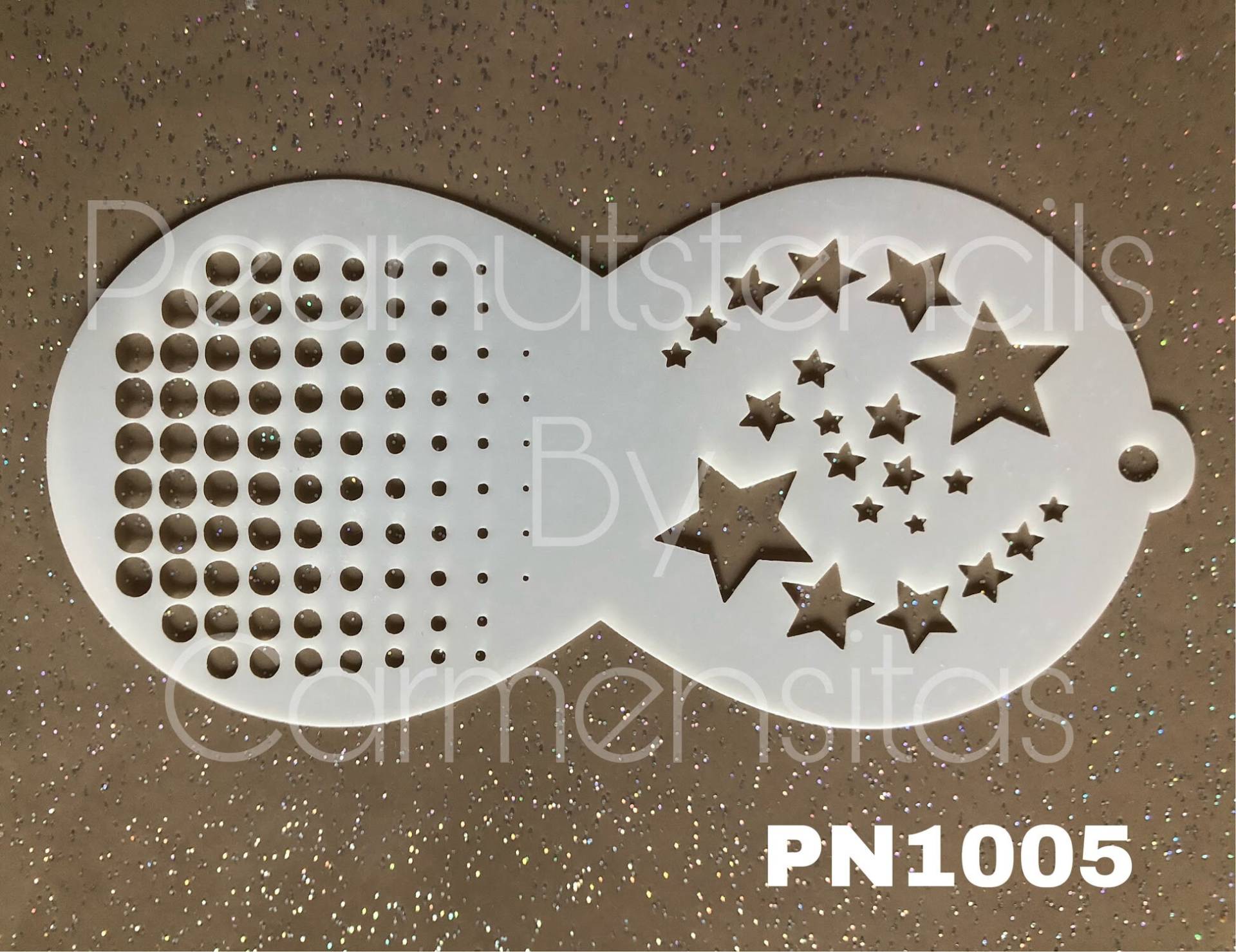 Facepainting Stencil, Peanutstencils 1005, Stars & Dots, Kinderschminken Schablonen, Sterne Und Punkte von CarmensitasShopDe