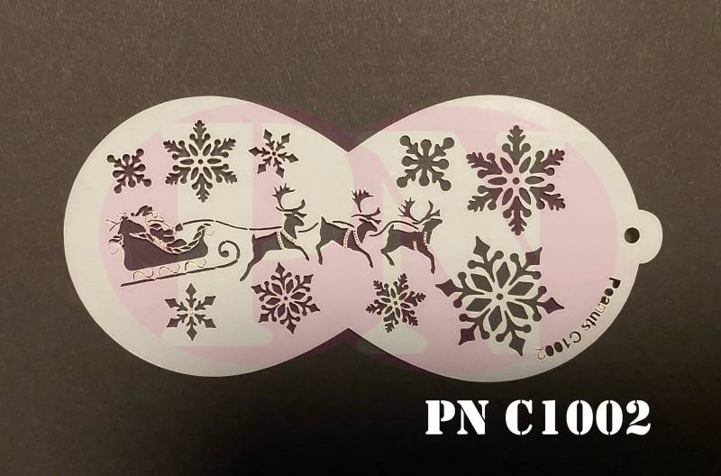 Facepainting Stencil Christmas Peanutstencils Pn C1002 Snowflakes Schneeflocken von CarmensitasShopDe