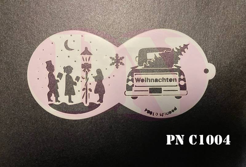 Facepainting Stencil Peanutstencils Pn C1004 Christmas Car Weihnachten von CarmensitasShopDe