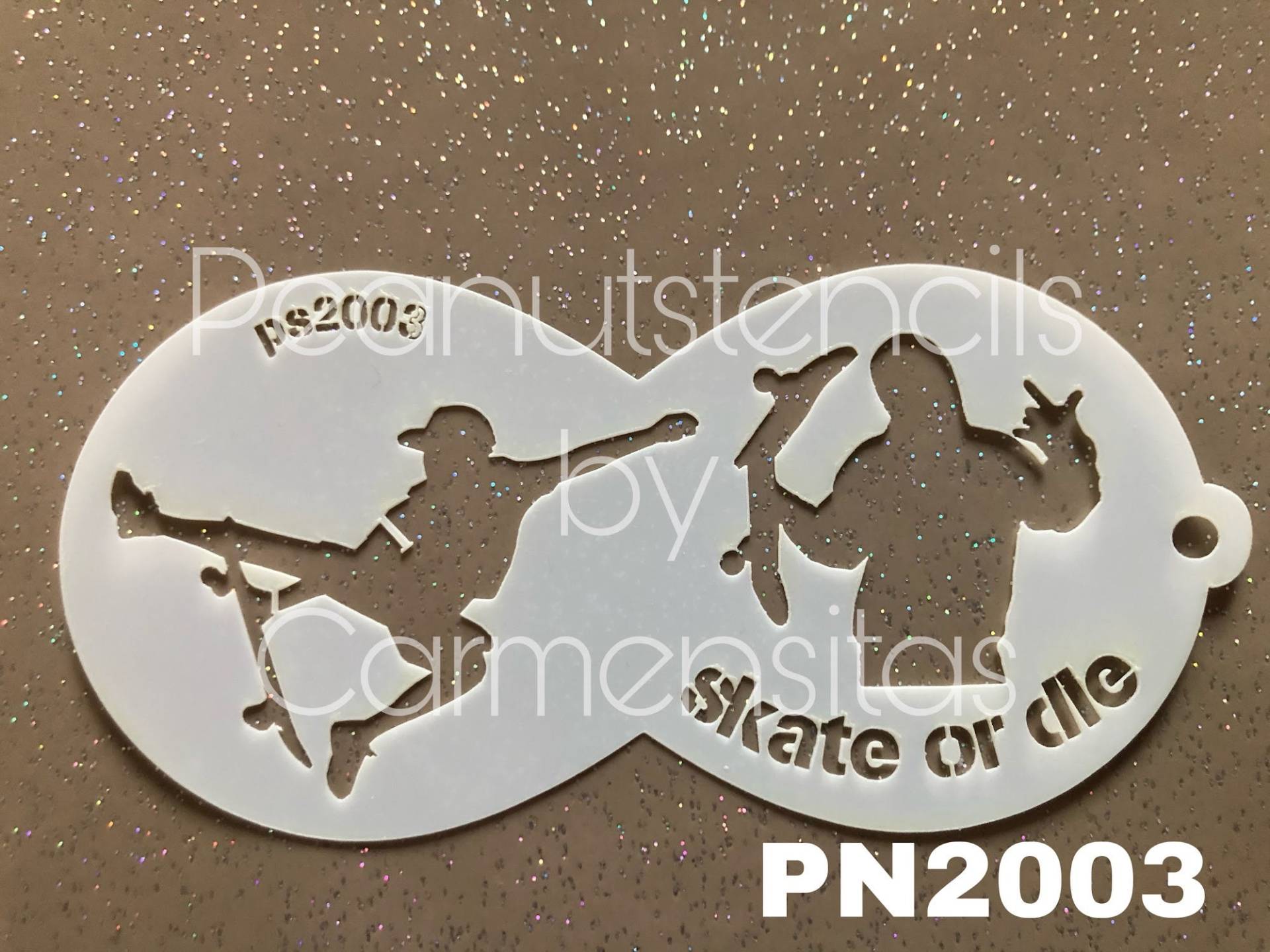 Peanutstencils Pn2003 Skater - Skate Or Die Facepainting Stencil, Schablone Für Kinderschminken von CarmensitasShopDe