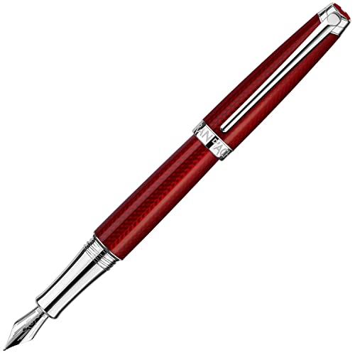 Caran d'Ache LÉMAN Rouge Carmin Füllfederhalter in der Farbe: Rouge Carmin, Messing, Schreibfeder aus Gold 18 Karat, Federgröße: M, Länge: 14,1 cm, 4799.580 von Caran d'Ache