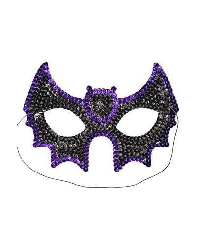 Carnival Toys 267 MASCHERA PIPISTRELLO IN Tessuto Con Paillettes SU CARTONCINO, Black von Carnival Toys