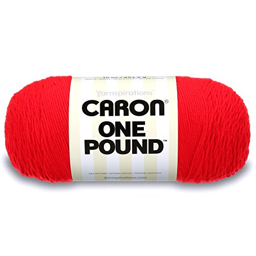 Caron 1 Pfund Solids Garn, 473 g, Stärke 4, 100% Acryl, scharlachrot von Caron