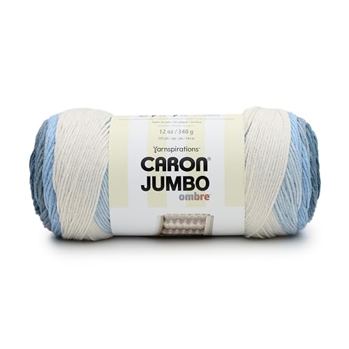 Caron Car Jumbo Ombré-Jeans-Garn, verblasst, 340 g, 100% Acryl, Nr. 4 Kammgarn, Größe M, 500 m, Stricken/Häkeln, 2 Stück von Caron