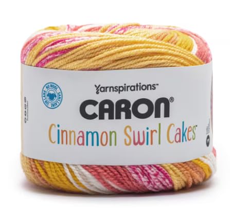 Caron Cinnamon Swirl Cakes Garn, Mandarine Twist, Gelb von Caron