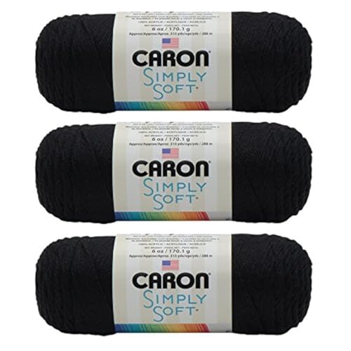 Caron Einfach weich Garn, Acryl, Schwarz, 6oz, 3 von Caron