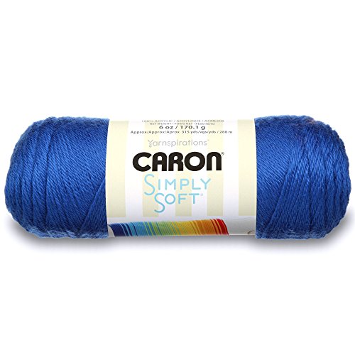 Caron H970039767 Simply Soft Solids Garn, 170 g, Stärke 4 Medium, 100 % Acryl, Königsblau, maschinenwaschbar und trocknen von Caron