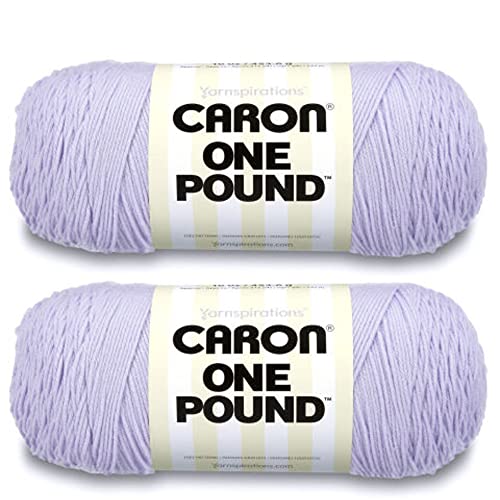 Caron One Pound Lilac Garn – 2 Packungen mit 454 g – Acryl – 4 Medium (Kamm) – 800 Meter – Stricken/Häkeln von Caron