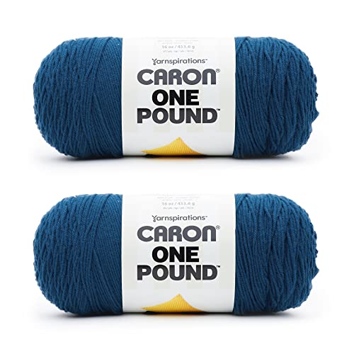 Caron One Pound Ocean Garn – 2 Packungen mit 454 g – Acryl – 4 Medium (Kammgarn) – 800 Meter – Stricken/Häkeln von Caron