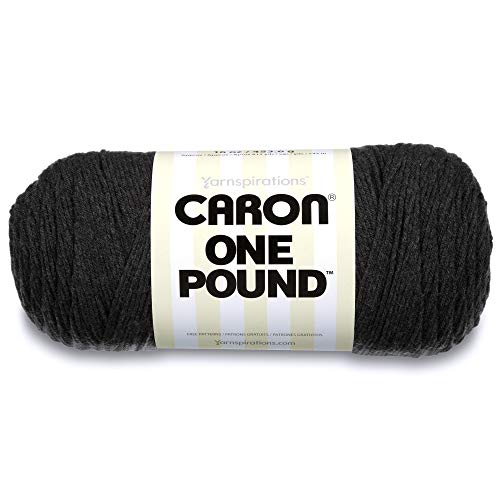 Caron One Pound Solids Garn, 473 g, Stärke 4, 100% Acryl, Dunkelgrau-Mix, zum Häkeln, Stricken und Basteln (1 Stück) von Caron