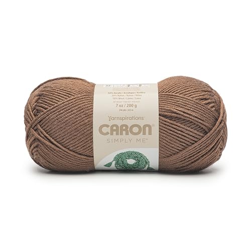 Caron Simply Me Bronzit-Garn, 2 Stück, 200 g, 62% Acryl, 20% Nylon, 18% Wolle, #5 sperrig, 240 Meter – Stricken/Häkeln von Caron