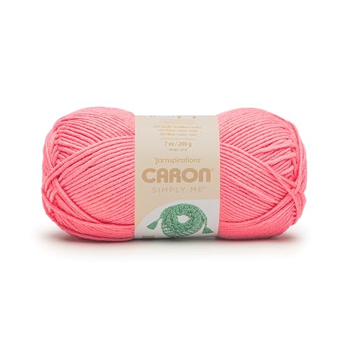 Caron Simply Me Pretty in Pink Garn, 2 Packungen mit 200 g, 62% Acryl, 20% Nylon, 18% Wolle, #5 sperrig, 240 Meter – Stricken/Häkeln von Caron