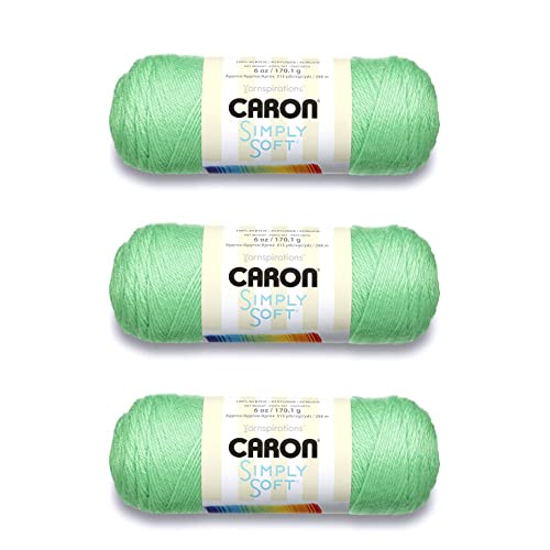 Caron Simply Soft Limelight Brites Garn – 3 Packungen mit 170 g – Acryl – 4 Medium (Kammgarn) – 300 Meter – Stricken, Häkeln und Basteln von Caron