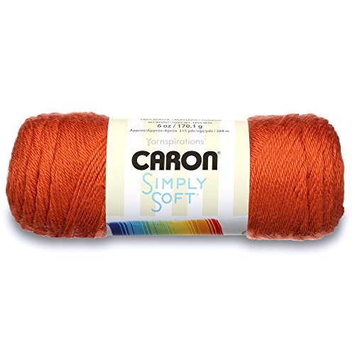 Caron Simply Soft Solids Garn, 170 g, Stärke 4, 100% Acryl, Kürbis, maschinenwaschbar und trocknergeeignet von Caron