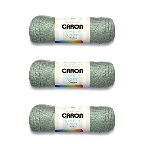 Caron Simply Soft Woodland Heather Garn – 3 Stück 141 g – Acryl – 4 Medium (Kammgarn) – 220 Meter – Stricken/Häkeln von Caron