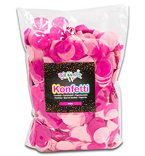 12.000 Teile Konfetti * PINK + ROSA * als Tischdeko bei Party und Geburt | aus Papier, Ø2,5cm | Mädchen Gender Deko Mottoparty Tischdekoration Deko Dekoration Babyparty von Carpeta