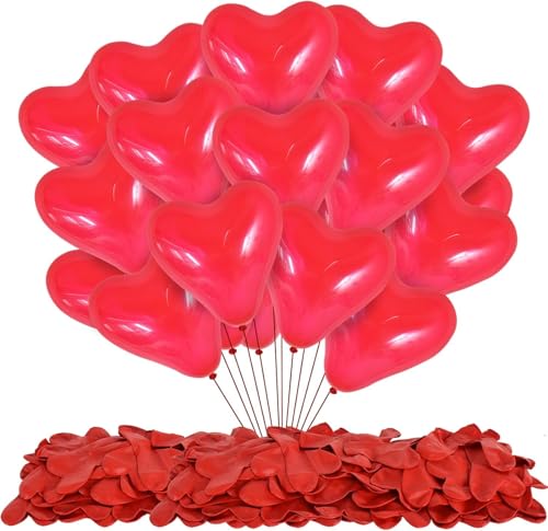 25 Luftballons * ROTE HERZEN * als Deko zur Hochzeit oder Jahrestag | für Luft und Ballongas, Ø 30cm | PREMIUM-QUALITÄT | Valentinstag Liebe Überraschung Trauung Vermählung Party Geburtstag von Carpeta