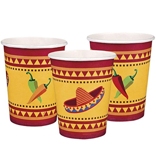 6 Becher * Mexiko * für eine heiße Mottoparty im Sommer | Siesta Fiesta Motto Party Sombrero Pappbecher Partybecher Cups von Carpeta