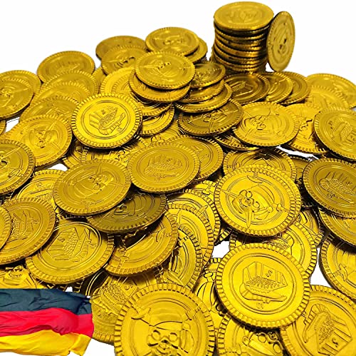 Carpeta 150 Piraten Goldmünzen┃Spielgeld für Kinder zur Schatzsuche | Gold Münzen und Taler als Deko┃Mitgebsel zum Kindergeburtstag und Piratenparty | Kinder Party Geburtstag von Carpeta