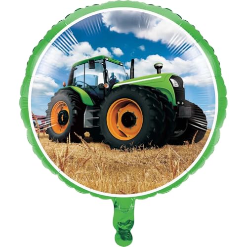 Folienballon * TRAKTOR * als Geschenk und Deko für Kindergeburtstag und Kinderparty | 46cm groß, für Helium ud Luft | Bauernhof Farm Partydeko Luftballons Ballons von Carpeta