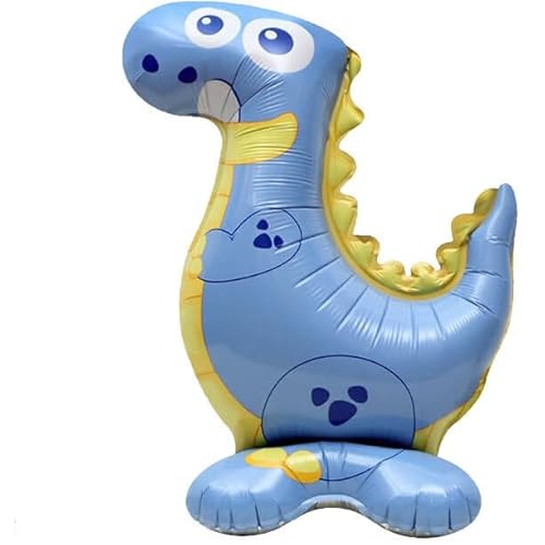 Folienballons * SÜSSE TIERE * als Deko für Geburtstag und Party | Stehende Luftballons, 37-47cm groß | Safari Dschungel Bauernhof Kinder Kindergeburtstag Partydeko Ballons, Edition: Blauer Dino von Carpeta