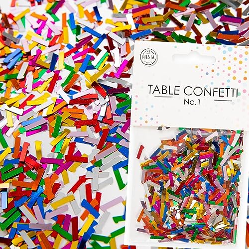 Konfetti Zahl 1 Bunt zum 1. Geburtstag | Deko für Kindergeburtstag und Party | 500 Stück, metallic-bunt, 10mm groß | Zahlenkonfetti Tischkonfetti Tischdeko Jubiläum, Edition: Zahl 1 von Carpeta