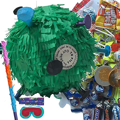 Pinata-Set * VIRUS * mit großer Piñata + Schläger + Brille + 100-teiliges Süßigkeiten-Füllung No.1 | Pinata für Kinder und Erwachsene | Kindergeburtstag Party von Carpeta