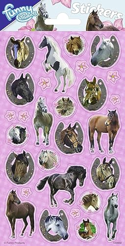 Sticker für Kinder * SÜSSE TIERE *als Mitgebsel, Geschenk oder Spiel | Hunde Katzen Pferde Zootiere Alpaka Einhorn | Aufkleber Kindergeburtstag Geburtstag (Pferde 1, 20 Sticker) von Carpeta