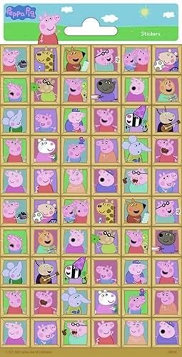 Sticker für Kinder als Mitgebsel Geschenk Spiel | Frozen Paw Patrol Minions Dinos Cars Peppa | Aufkleber Kindersticker Kindergeburtstag Geburtstag, Formatvorlagen Name: Peppa Pig, 60 Sticker von Carpeta