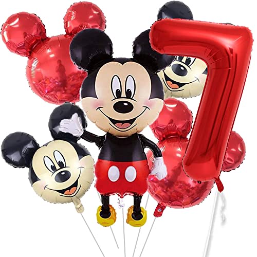 XXL-Ballon-Set * Mickey Mouse * als Deko für Kindergeburtstag und Mottoparty | mit Zahlen von 1 bis 19 | Micky Maus Geburtstag Party Kinder Ballondeko Partydeko, Edition: 7. Geburtstag von Carpeta