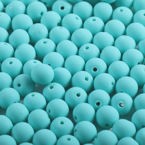 200 Stück Cyan-Ton-Perlen zur Herstellung von Armbändern, 8 mm, runde Perlen für selbstgemachte Halsketten, Ohrringe von Carporay