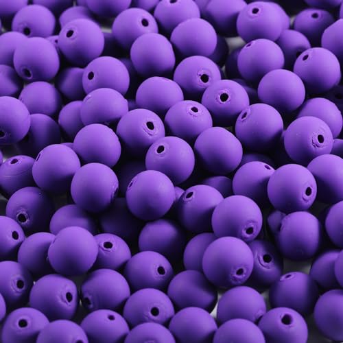 200 Stück violette Tonperlen zur Herstellung von Armbändern, 8 mm, runde Perlen für selbstgemachte Halsketten, Ohrringe, Schmuckherstellung von Carporay