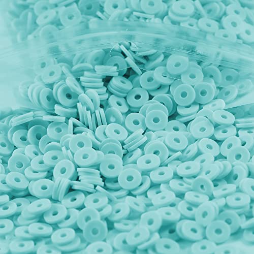 2000 Stück Cyan-Ton-Perlen für die Herstellung von Armbändern, flache, runde Polymer-Ton-Perlen, 6 mm, Abstandshalter, Heishi-Perlen für Schmuckherstellung, Ohrringe, Armbänder, Halsketten 2000 Stück Cyan-Ton-Perlen für die Herstellung von Armbändern, flache, runde Polymer-Ton-Perlen, 6 mm, Abstandshalter, Heishi-Perlen für Schmuckherstellung, Ohrringe, Armbänder, Halsketten von Carporay