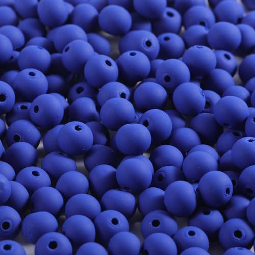 250 Stück blaue Tonperlen zur Herstellung von Armbändern, 6 mm, runde Perlen für DIY-Halsketten, Ohrringe, Set von Carporay