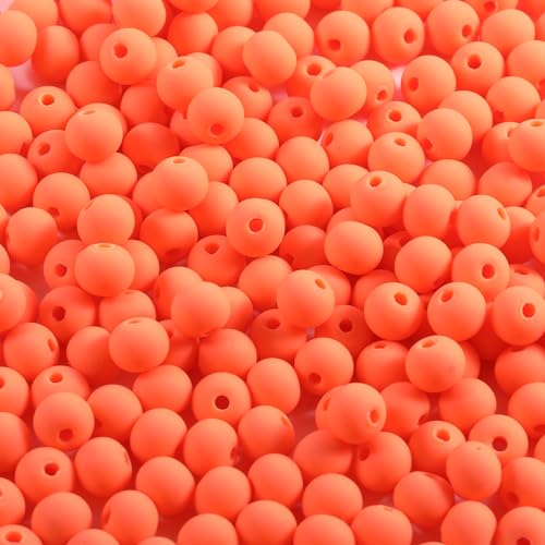 250 Stück orangefarbene Tonperlen zur Herstellung von Armbändern, 6 mm, runde Perlen für selbstgemachte Halsketten, Ohrringe, Schmuckherstellung von Carporay