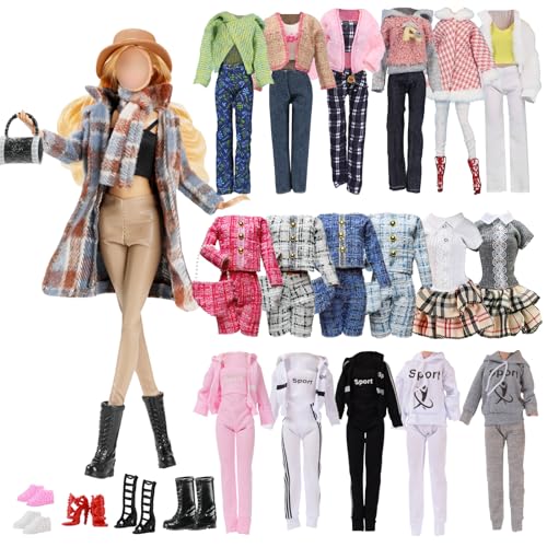 14 Stück Kleidung und Zubehör Kompatibel mit Barbie 1 Mantelset 1 Karo Mantel Set 1 Sportbekleidung 1 WinterSet 1 Rock 2 Taschen 5 Schuhe Mütze Schal Zufällig für 11,5 Zoll Puppen Geschenk für Mädchen 14 Stück Kleidung und Zubehör Kompatibel mit Barbie 1 Mantelset 1 Karo Mantel Set 1 Sportbekleidung 1 WinterSet 1 Rock 2 Taschen 5 Schuhe Mütze Schal Zufällig für 11,5 Zoll Puppen Geschenk für Mädchen von Carreuty
