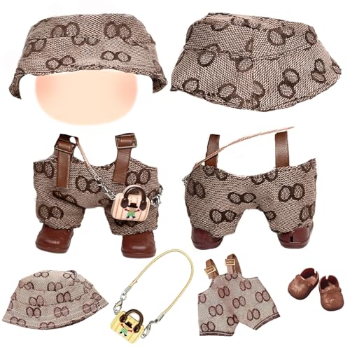 4 Stück 17cm Puppenkleidung für 17cm Puppen, Braune Puppe Kleidung Puppenzubehör Sets mit Lätzchen Hosen Anhänger Hüte Schuhe Mädchen Puppe 4 Stück 17cm Puppenkleidung für 17cm Puppen, Braune Puppe Kleidung Puppenzubehör Sets mit Lätzchen Hosen Anhänger Hüte Schuhe Mädchen Puppe von Carreuty