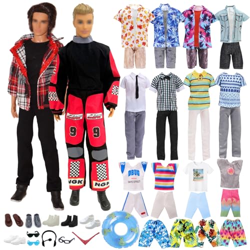 18 Kleidung und Zubehör für 12 Zoll Junge Puppen, Enthalten Doll Cloth 2 Sätze Anzüge 3 Sätze Normaler Kleidung 1 Strandhosen 6 Schuhe 3 Brillen Schwimmring Kopfhörer Halstuch 18 Kleidung und Zubehör für 12 Zoll Junge Puppen, Enthalten Doll Cloth 2 Sätze Anzüge 3 Sätze Normaler Kleidung 1 Strandhosen 6 Schuhe 3 Brillen Schwimmring Kopfhörer Halstuch von Carreuty
