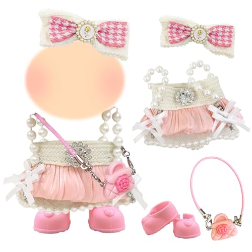 Rosa Puppenkleidung 17cm Puppen Kompatibel mit Labu , Eleganz Puppe Kleidung Zubehör Set mit Kleidern Haarspangen Tasche Schuhe für Mädchen Geburtstag Geschenk, Keine Puppe Rosa Puppenkleidung 17cm Puppen Kompatibel mit Labu , Eleganz Puppe Kleidung Zubehör Set mit Kleidern Haarspangen Tasche Schuhe für Mädchen Geburtstag Geschenk, Keine Puppe von Carreuty