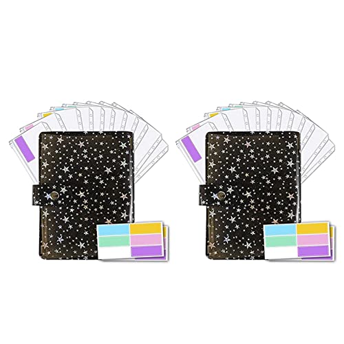 Carruuba 2X Star A6 Binder Hülle, für Budgetierung, Binder Tasche Geld Umschlag Brieftasche, Budget Planung Notizblock von Carruuba