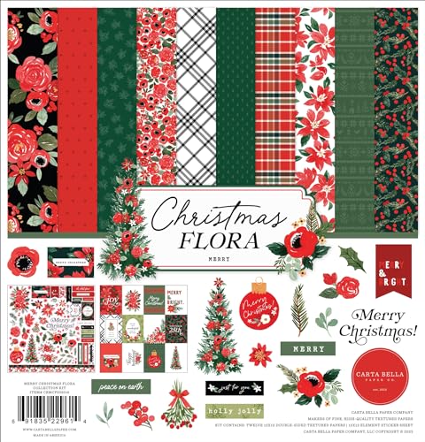 Echo Park Paper Carta Bella Collection Kit 12"X12"-Merry Christmas Flora von Carta Bella