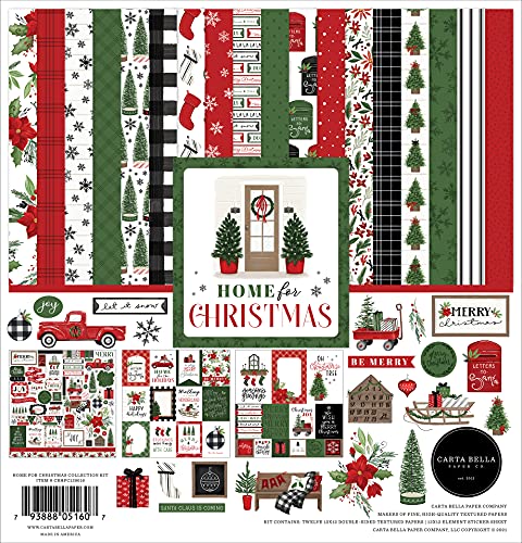 Echo Park Paper Company CBHFC139016 Home For Christmas Collection Kit Papier, multi von Carta Bella