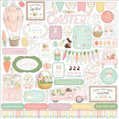 Here Comes Easter Cardstock Stickers 12"X12"-Elements von Carta Bella