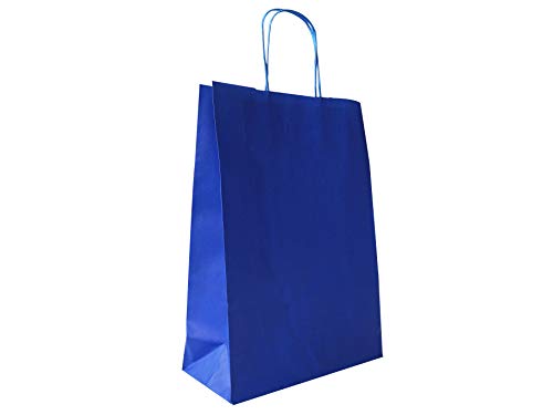 Carte Dozio - Shopper aus Kraftstoff, Farbe Ozeanblau, gedrehter Griff, f.to 23+10x32, CF. 25 Stück von Carte Dozio