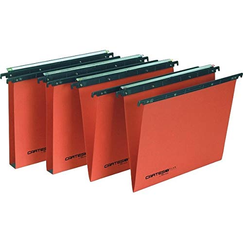 Horizontale Hängemappen für Schubladen CARTESIO 38 cm Boden V orange von Cartesio