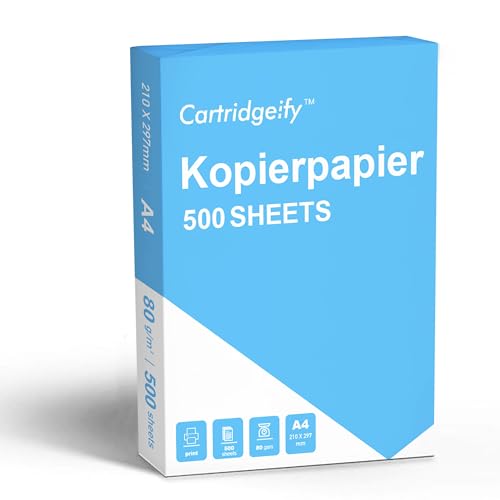 Cartridgeify Drucker-Kopierpapier, 500 Blatt, A4 80g/m², Premium Weiß, 1 Pack von Cartridgeify