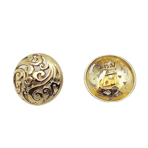 Carytalee Metallknöpfe, goldfarben, mit Metallschaft, rund, antikes Blumenmuster, 18 mm, 30 Stück Carytalee Metallknöpfe, goldfarben, mit Metallschaft, rund, antikes Blumenmuster, 18 mm, 30 Stück von Carytalee