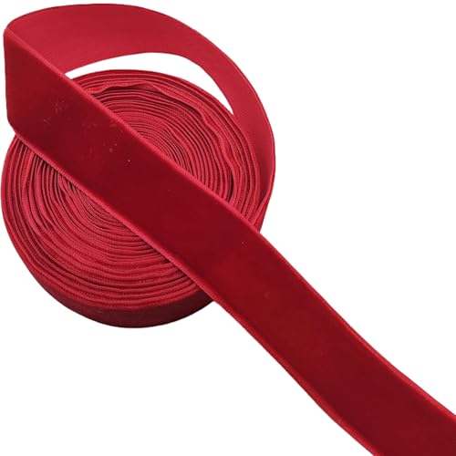 Carytalee Samtband, 4,5 m, einseitig, Vintage-Samtband, rot, 2,5 m von Carytalee