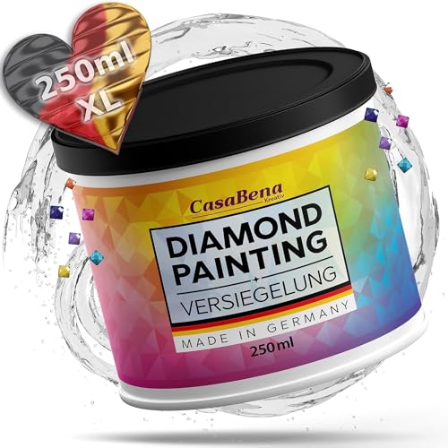 CasaBena® - Diamond Painting Versiegelung 250ml - Diamant Painting für strahlende Bilder & dauerhaften Glanz - Diamond-Painting Zubehör für Glitzereffekt & Schutz (durchsichtig) - Made in Germany von CasaBena